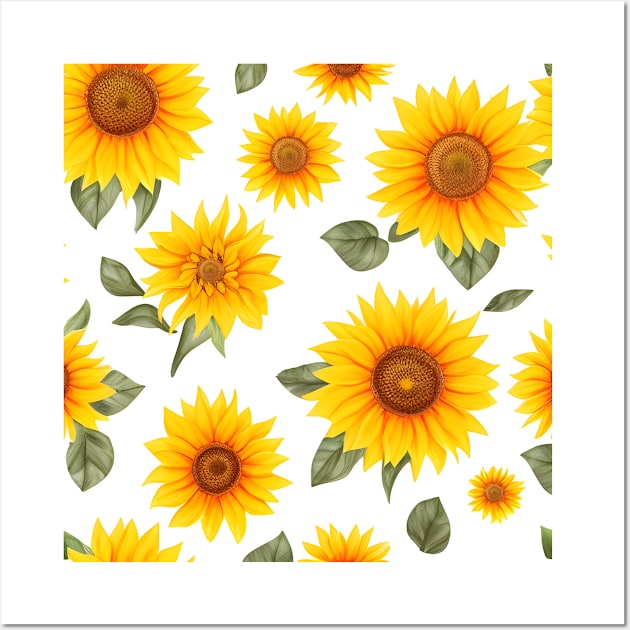 Sunflowers Pattern Wall Art by Salasala